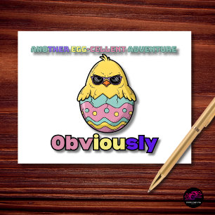 Cool Chick Egg-cellent Easter Adventure Holiday Postcard