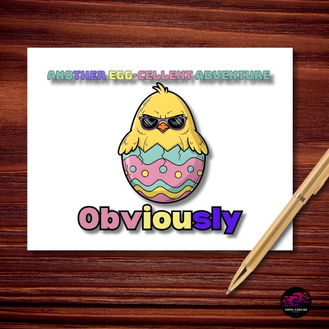 Cool Chick Egg-cellent Easter Adventure Holiday Postcard (Too cool for Easter? Obviously 🐣😎)