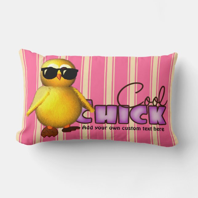 Cool Chick Personalised Lumbar Cushion (Front)