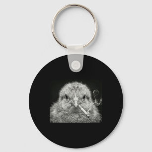 Cool Chick Smoking Cigarette Photo Art Funny By Ch Key Ring