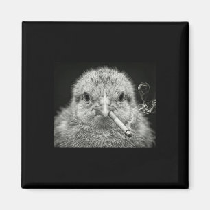Cool Chick Smoking Cigarette Photo Art Funny By Ch Magnet
