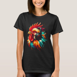 Cool Chicken Art for Music Lovers Christmas Birthd T-Shirt