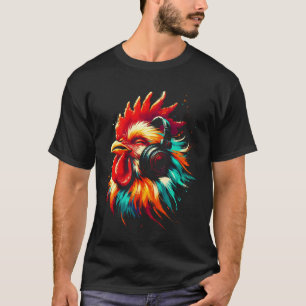 Cool Chicken Art for Music Lovers Christmas Birthd T-Shirt