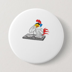 Cool Chicken DJ Funny Party Animal Music Mi 7.5 Cm Round Badge