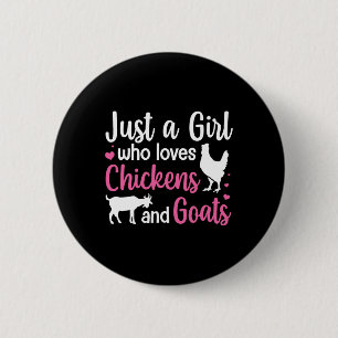 Cool Chicken Goat Design For Women Girls Pygmy Goa 6 Cm Round Badge