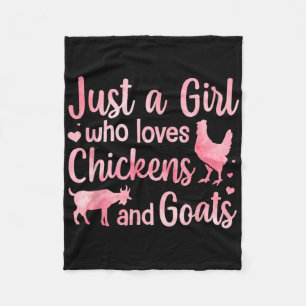 Cool Chicken Goat Design For Women Girls Pygmy Goa Fleece Blanket