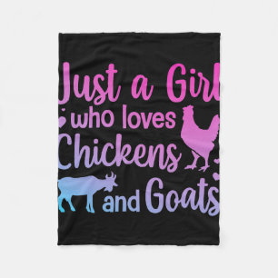 Cool Chicken Goat Design For Women Girls Pygmy Goa Fleece Blanket