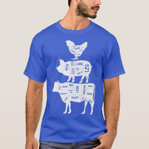 Cool Chicken Pig Cow And Beef Bbq And Grill Meat C T-Shirt
