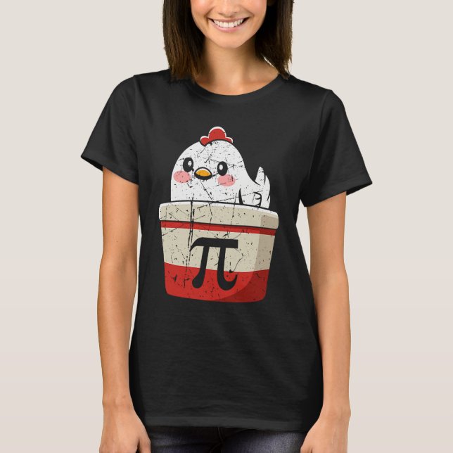 Cool Chicken Pot Pi Symbol Math Teachers Students T-Shirt (Front)