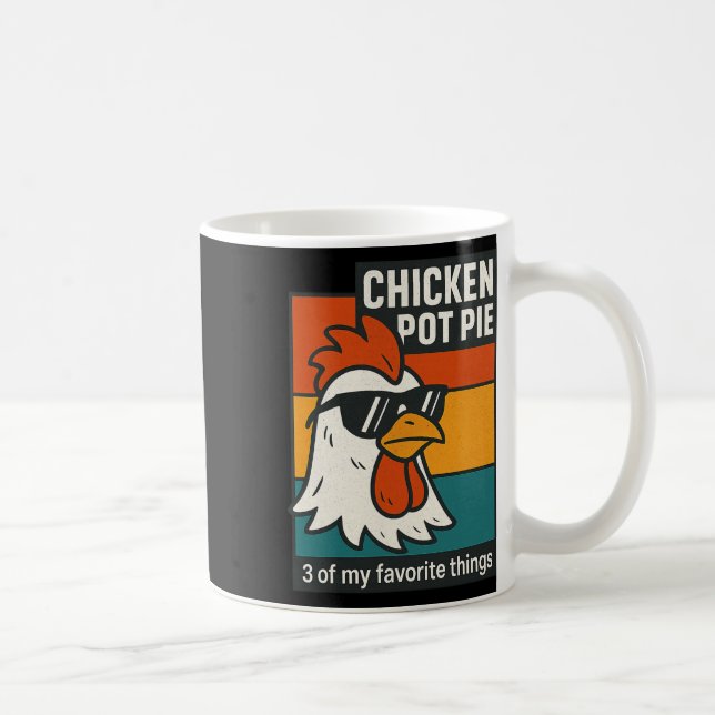 Cool Chicken Pot Pie Funny Retro Humour  Coffee Mug (Right)