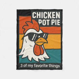 Cool Chicken Pot Pie Funny Retro Humour Fleece Blanket