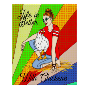 Cool Chicks   Chicken Art  Poster