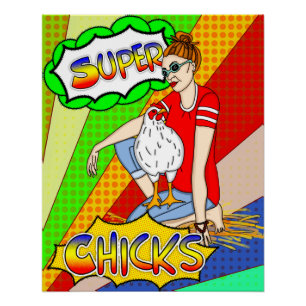Cool Chicks   Chicken Art  Poster