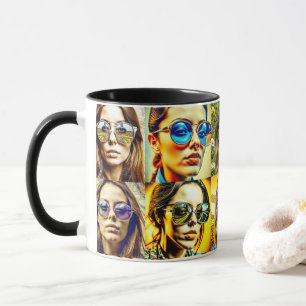 Cool Chicks in Sunglasses AI Art Mug