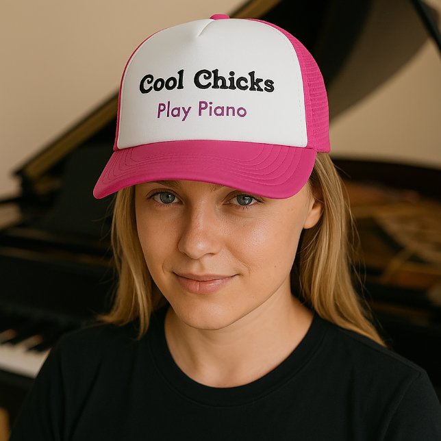 Cool Chicks Play Piano Trucker Hat (Creator Uploaded)
