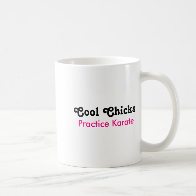 Cool Chicks Practice Karate T Shirt  Coffee Mug (Right)