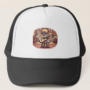 Cool Chihuahua Plays Classical Guitar Trucker Hat