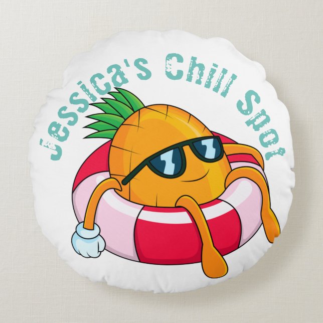 Cool Chill Pineapple Round Cushion (Front)