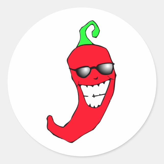 Cool Chilli Pepper Classic Round Sticker (Front)