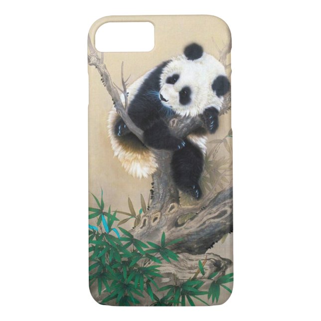 Cool chinese cute sweet fluffy panda bear tree art Case-Mate iPhone case (Back)