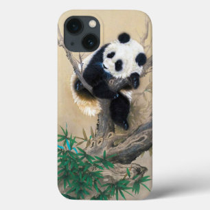 Cool chinese cute sweet fluffy panda bear tree art iPhone 13 case