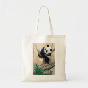Cool chinese cute sweet fluffy panda bear tree art tote bag