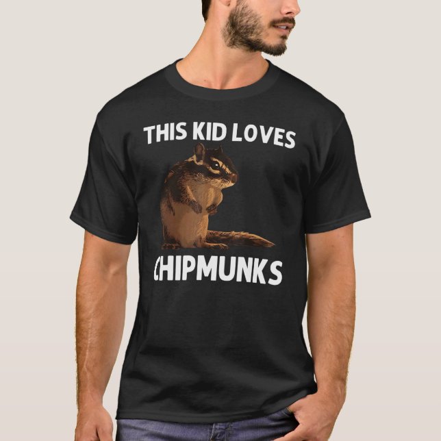 Cool Chipmunk For Kids Boys Squirrel Whisperer  Ro T-Shirt (Front)