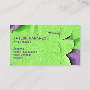Cool Chipped Paint Peeling Cracked Green Purple Business Card