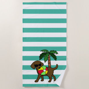 Cool Chocolate Labrador Sunglasses Beach Towel