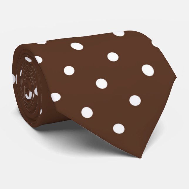 cool chocolate polka dot pattern tie (Rolled)