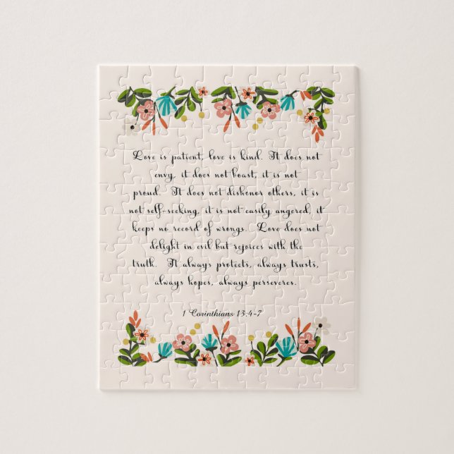 Cool Christian Art - Corinthians 13:4-7 Jigsaw Puzzle (Vertical)