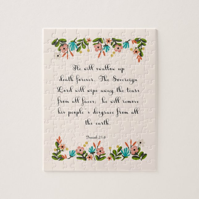 Cool Christian Art - Isaiah 25:8 Jigsaw Puzzle (Vertical)