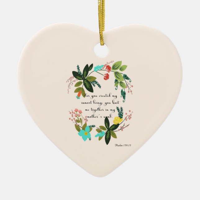 Cool Christian Art - Psalm 139:13 Ceramic Ornament (Front)