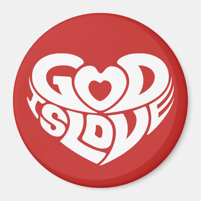 Cool Christian God Is Love Bible Verse Scripture Magnet (Front)