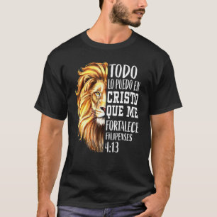 Cool Christian Men Spanish Bible Verse Lion Of Jud T-Shirt