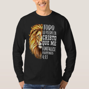 Cool Christian Men Spanish Bible Verse Lion Of Jud T-Shirt