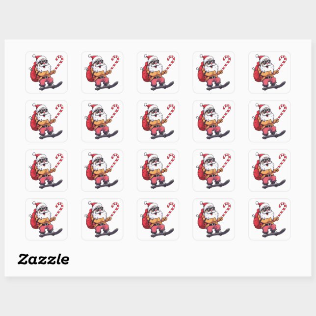 Cool Christmas Aesthetic Gift Square Sticker (Sheet)
