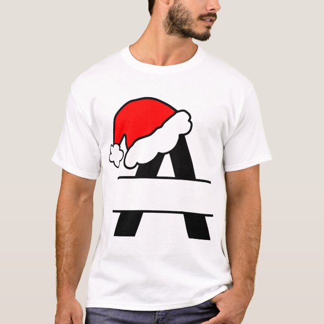 Cool Christmas Alphabet 'A' Design on Boys' T-shir T-Shirt (Front)