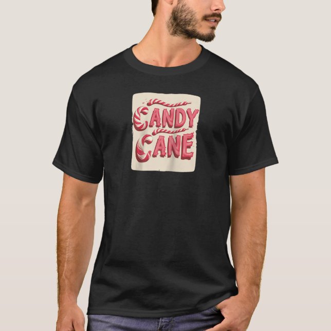 Cool Christmas Candy for Festive Cane Lovers Ragla T-Shirt (Front)