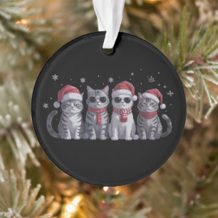 Cool Christmas Cats Cute Cat Lover Cat Mom Xmas Ornament