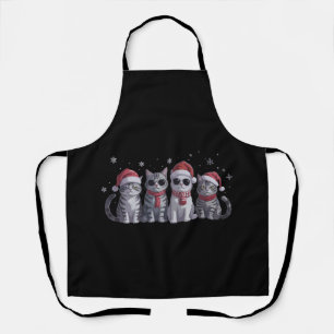 Cool Christmas Cats Cute Cat Lover Cat Mum Xmas Apron