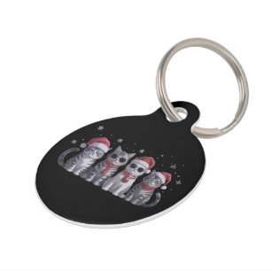 Cool Christmas Cats Cute Cat Lover Cat Mum Xmas Pet Tag