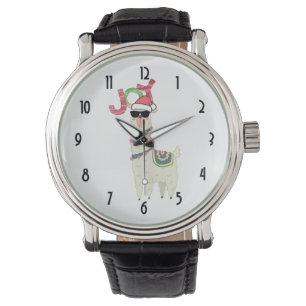 Cool Christmas Llama   Joy Typography Watch