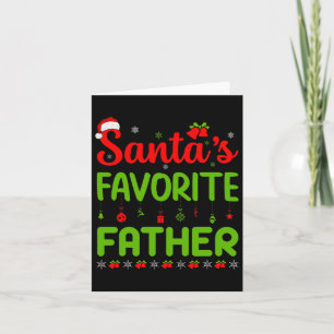 Cool Christmas Santa's Favourite Father Cute Merry Card
