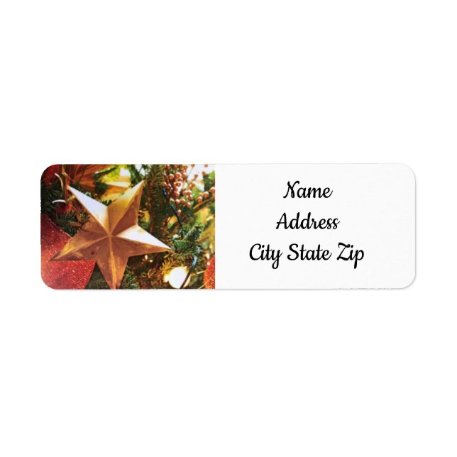 COOL CHRISTMAS STAR  *CHRISTMAS* ADDRESS LABEL RETURN ADDRESS LABEL (Front)