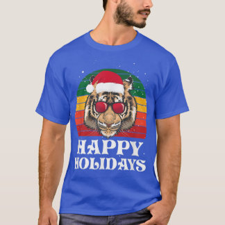 Cool Christmas Tiger Happy Holidays  T-Shirt