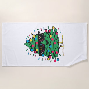 Cool Christmas Tree Classic Beach Towel