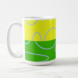 Cool Circles and Loops on Green Orange Yellow Coffee Mug