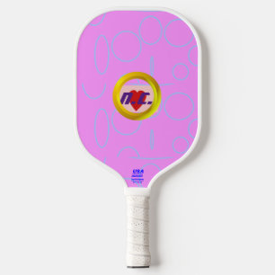 Cool Circles Bright Pink Geometric Modern Sleek Pickleball Paddle