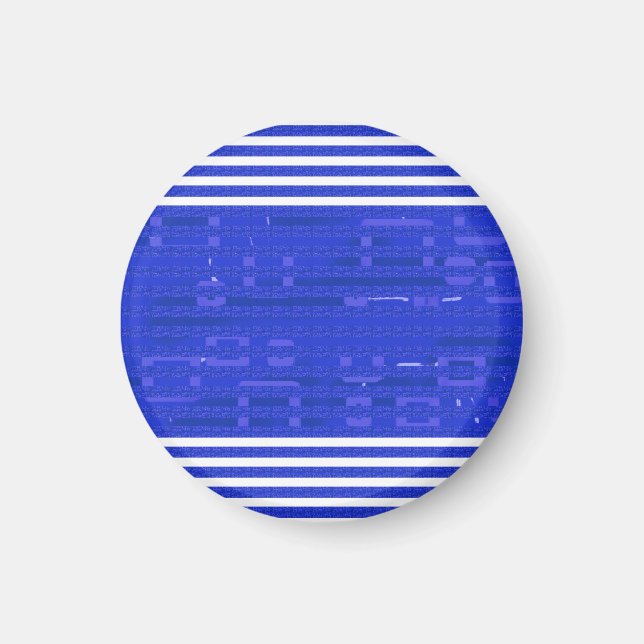 Cool Circuit Blue Geometric Stripes  Magnet (Front)